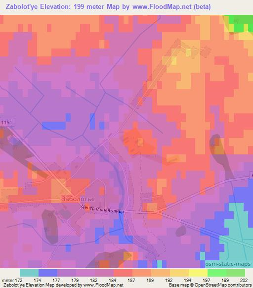 Zabolot'ye,Belarus Elevation Map