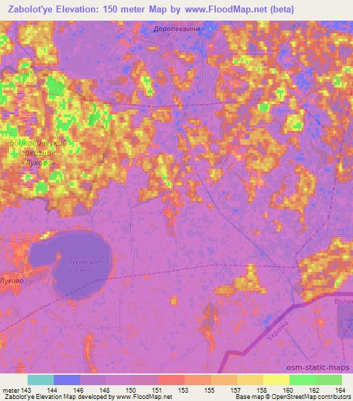 Zabolot'ye,Belarus Elevation Map