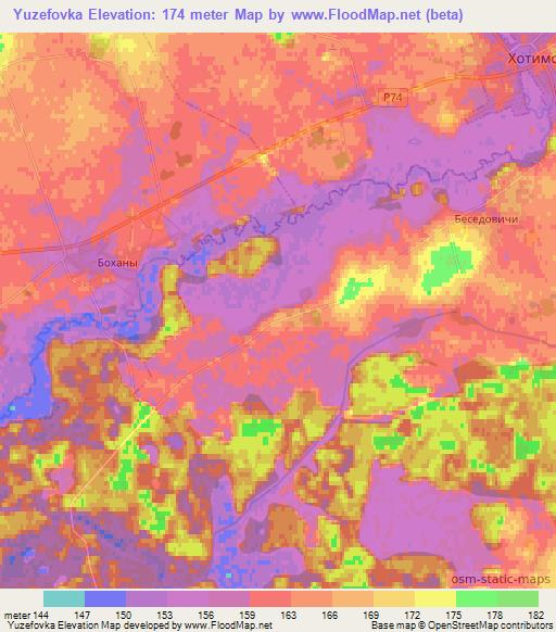 Yuzefovka,Belarus Elevation Map