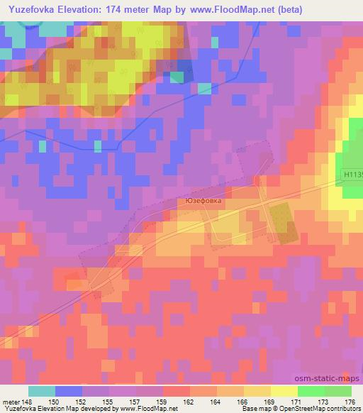 Yuzefovka,Belarus Elevation Map