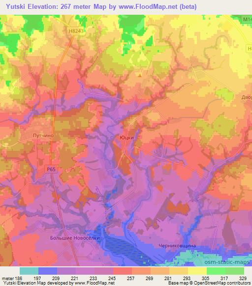 Yutski,Belarus Elevation Map