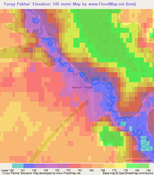 Yunyy Pakhar',Belarus Elevation Map