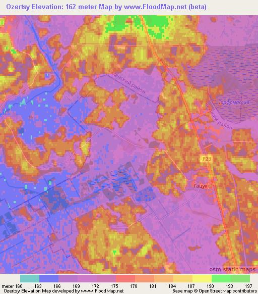 Ozertsy,Belarus Elevation Map