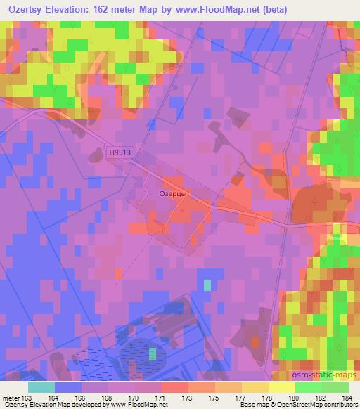 Ozertsy,Belarus Elevation Map