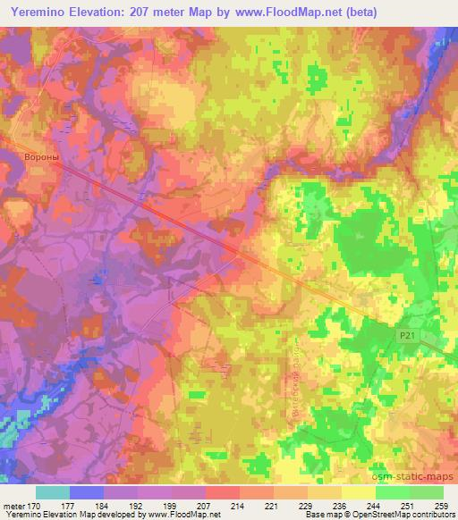 Yeremino,Belarus Elevation Map