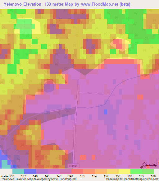 Yelenovo,Belarus Elevation Map