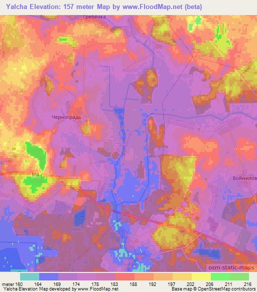 Yalcha,Belarus Elevation Map