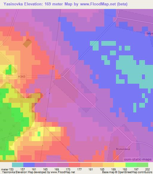 Yasinovka,Belarus Elevation Map