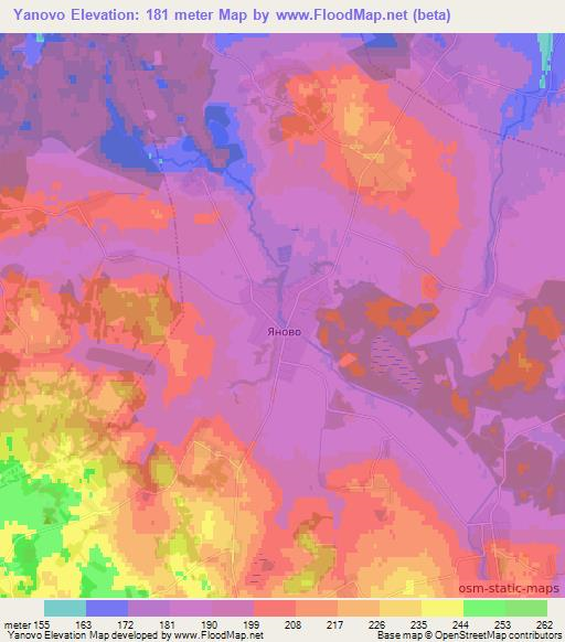 Yanovo,Belarus Elevation Map