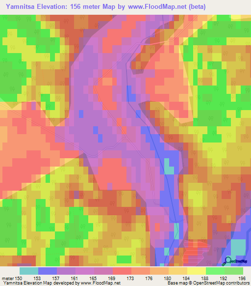Yamnitsa,Belarus Elevation Map