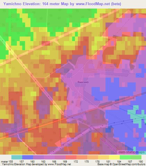 Yamichno,Belarus Elevation Map