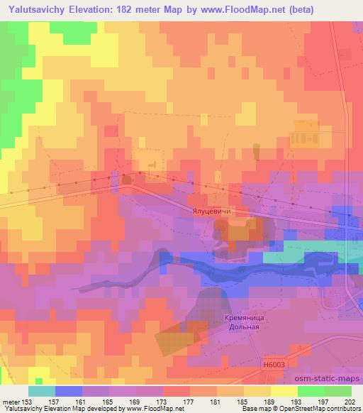 Yalutsavichy,Belarus Elevation Map
