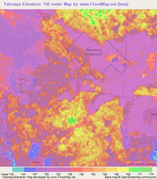 Yalovaya,Belarus Elevation Map