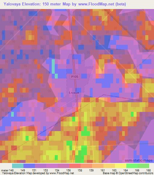 Yalovaya,Belarus Elevation Map