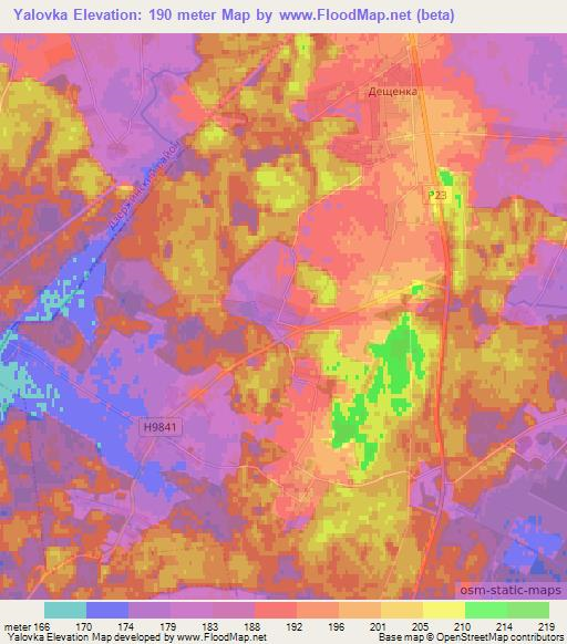 Yalovka,Belarus Elevation Map