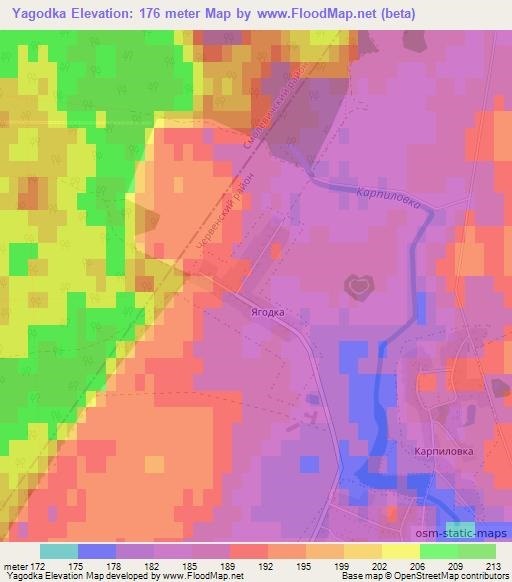 Yagodka,Belarus Elevation Map