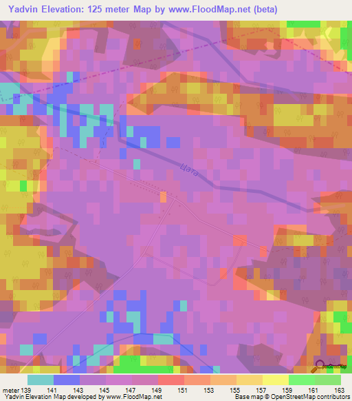 Yadvin,Belarus Elevation Map
