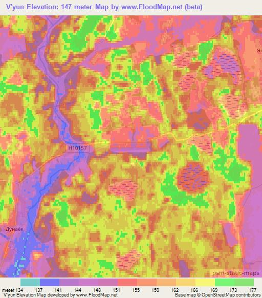 V'yun,Belarus Elevation Map
