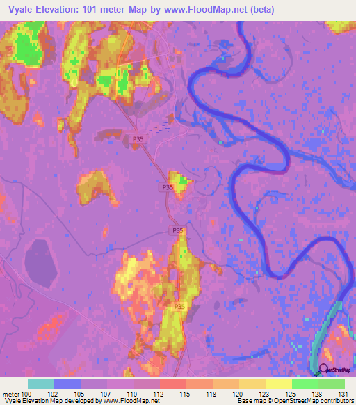 Vyale,Belarus Elevation Map