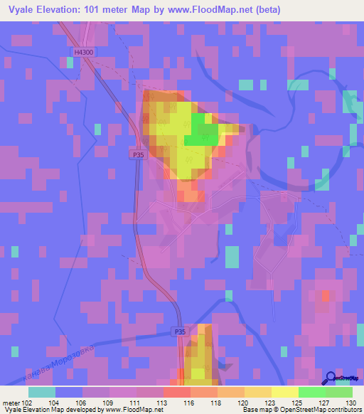 Vyale,Belarus Elevation Map