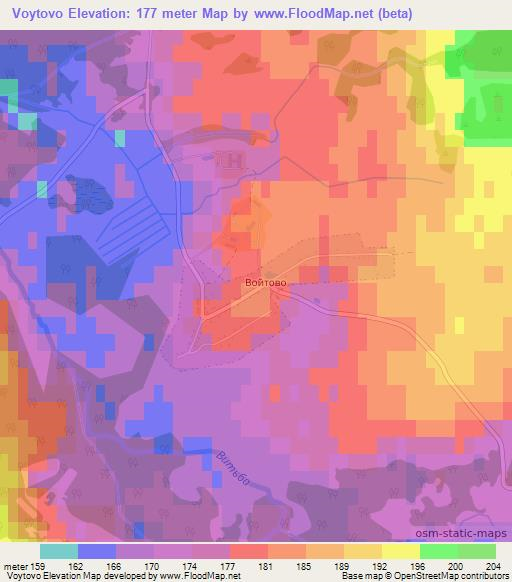 Voytovo,Belarus Elevation Map