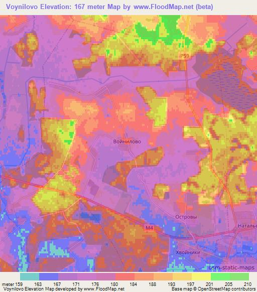 Voynilovo,Belarus Elevation Map