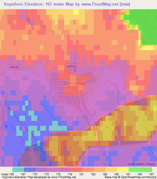 Voynilovo,Belarus Elevation Map