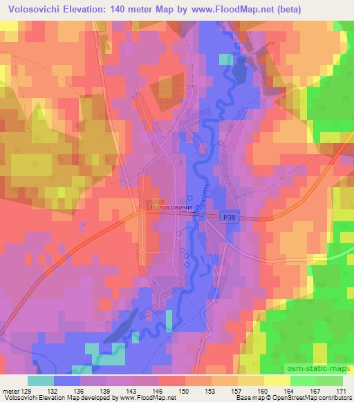 Volosovichi,Belarus Elevation Map