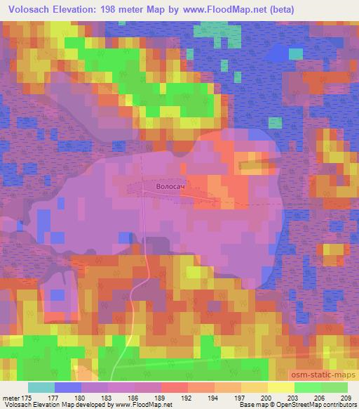 Volosach,Belarus Elevation Map