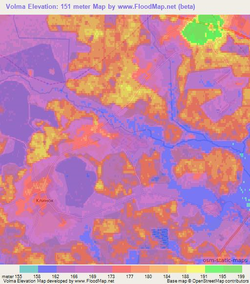 Volma,Belarus Elevation Map
