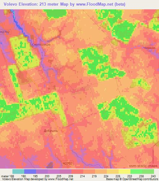Volevo,Belarus Elevation Map