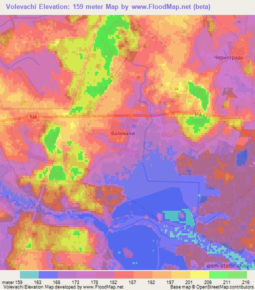 Volevachi,Belarus Elevation Map