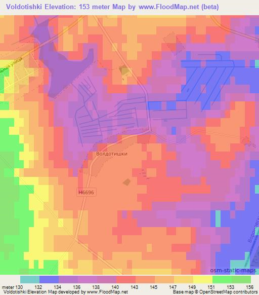Voldotishki,Belarus Elevation Map