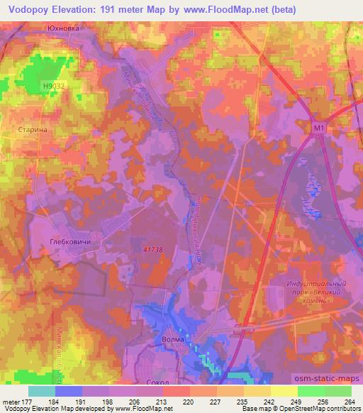 Vodopoy,Belarus Elevation Map