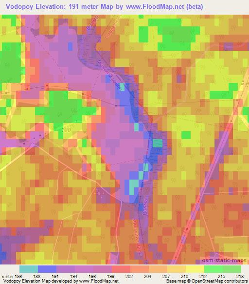 Vodopoy,Belarus Elevation Map