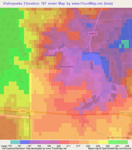 Vishnyewka,Belarus Elevation Map