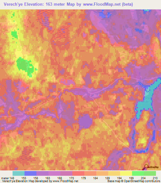Verech'ye,Belarus Elevation Map