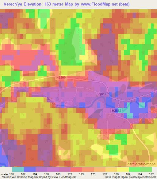Verech'ye,Belarus Elevation Map