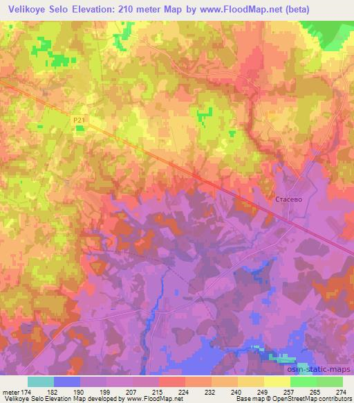 Velikoye Selo,Belarus Elevation Map