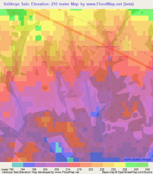 Velikoye Selo,Belarus Elevation Map