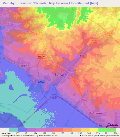 Valozhyn,Belarus Elevation Map