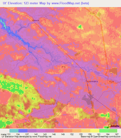 Ut',Belarus Elevation Map