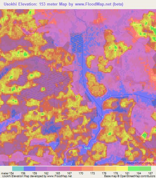 Usokhi,Belarus Elevation Map