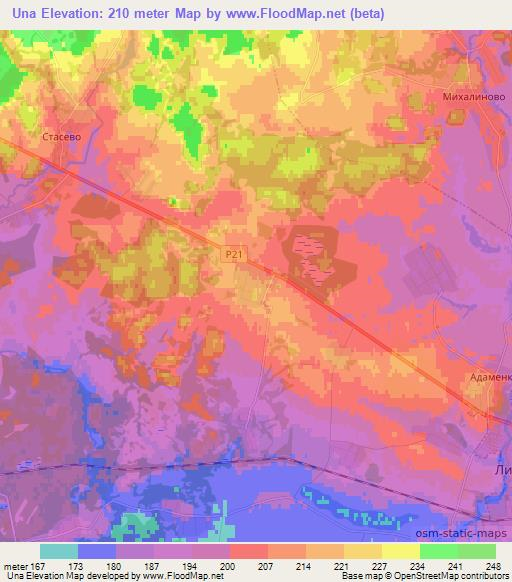 Una,Belarus Elevation Map