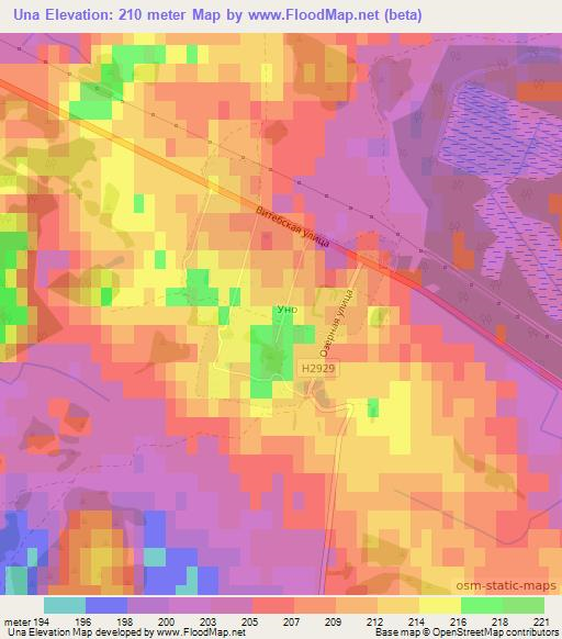 Una,Belarus Elevation Map