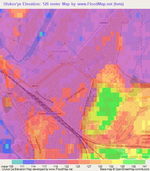 Ulukov'ye,Belarus Elevation Map