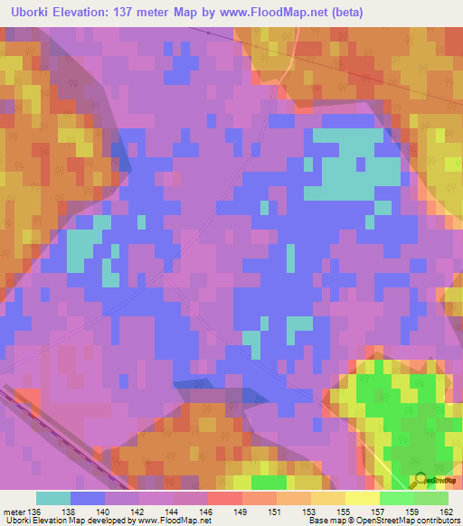 Uborki,Belarus Elevation Map