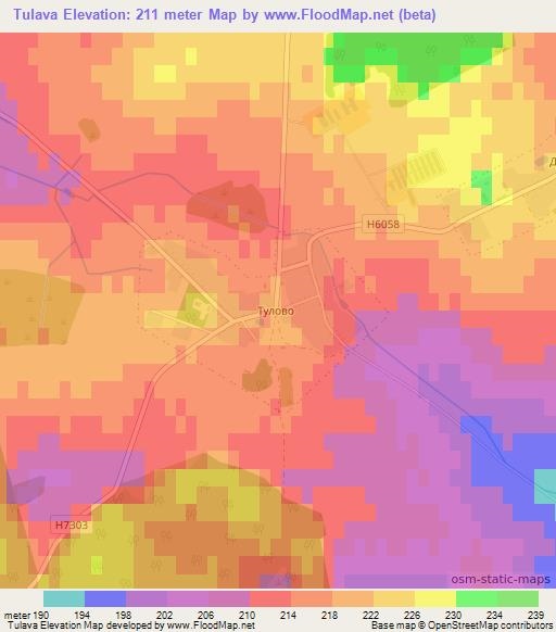 Tulava,Belarus Elevation Map
