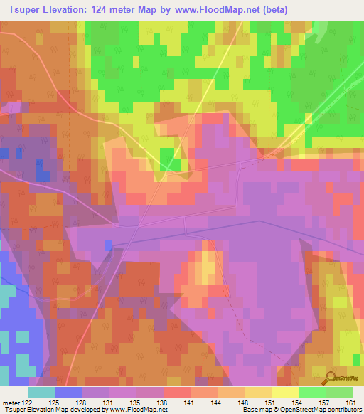 Tsuper,Belarus Elevation Map