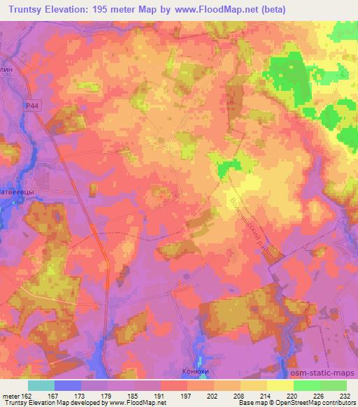 Truntsy,Belarus Elevation Map
